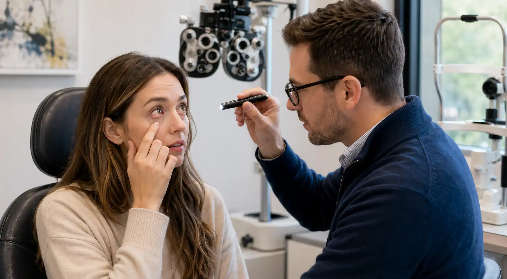 Urgent eye care exam for something in the eye at Lakeview Eye Care in Syracuse, Utah